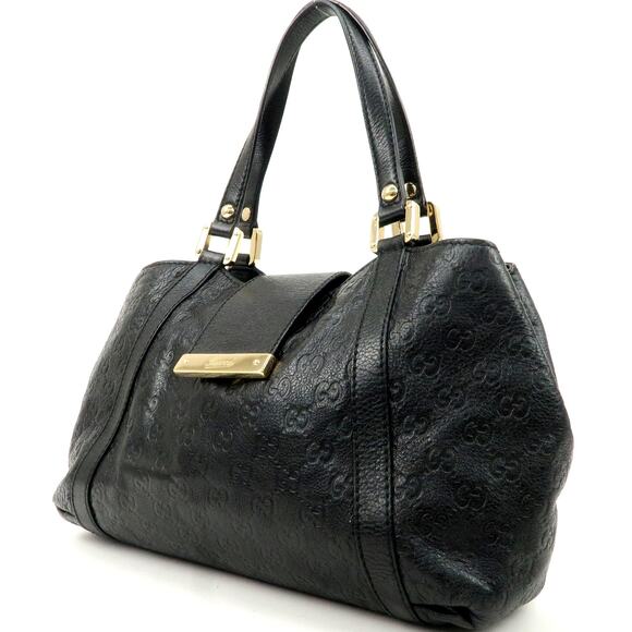 💎✨Authentic✨💎GUCCI Guccissima Leather Shoulder Bag Hand Bag Black - Picture 3 of 15